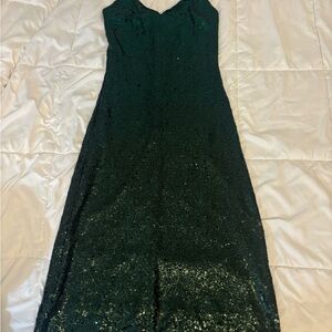 Elegant Green Sequin Dress